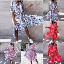 Afbeelding in Gallery-weergave laden, "Fiorela" Designer-Chiffon-Kleid