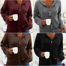 Afbeelding in Gallery-weergave laden, "Pauline" Strickjacke mit Kapuze