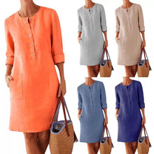 Afbeelding in Gallery-weergave laden, "Adelia" Leinen-Kleid