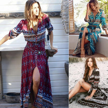 Afbeelding in Gallery-weergave laden, "Silvia" Stilvolles Designer-Boho-Kleid