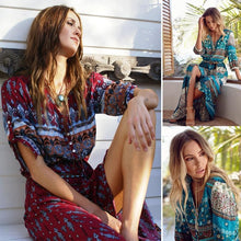 Afbeelding in Gallery-weergave laden, "Silvia" Stilvolles Designer-Boho-Kleid
