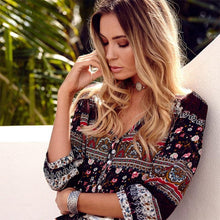 Afbeelding in Gallery-weergave laden, "Silvia" Stilvolles Designer-Boho-Kleid