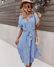 Afbeelding in Gallery-weergave laden, "Maja" Designer-Kleid mit Blumenprint