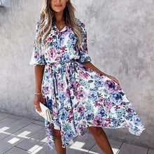 Afbeelding in Gallery-weergave laden, "Fiorela" Designer-Chiffon-Kleid