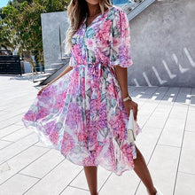 Afbeelding in Gallery-weergave laden, "Fiorela" Designer-Chiffon-Kleid