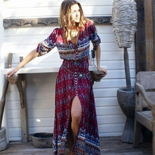 Afbeelding in Gallery-weergave laden, "Silvia" Stilvolles Designer-Boho-Kleid