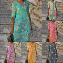 Afbeelding in Gallery-weergave laden, &quot;Lucia&quot; Vintage Boho-Kleid
