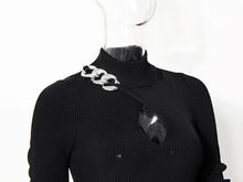 Afbeelding in Gallery-weergave laden, Schwarzes Strickkleid
