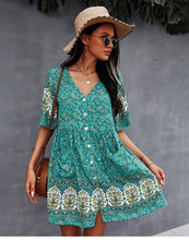 Afbeelding in Gallery-weergave laden, "Paula" Designer-Boho-Kleid

