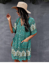 Afbeelding in Gallery-weergave laden, "Paula" Designer-Boho-Kleid
