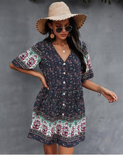 Afbeelding in Gallery-weergave laden, "Paula" Designer-Boho-Kleid
