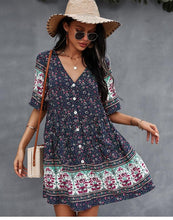 Afbeelding in Gallery-weergave laden, "Paula" Designer-Boho-Kleid
