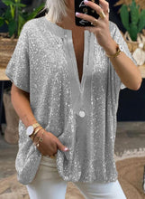 Afbeelding in Gallery-weergave laden, "Patricia" Funkelnde Pailettenbluse
